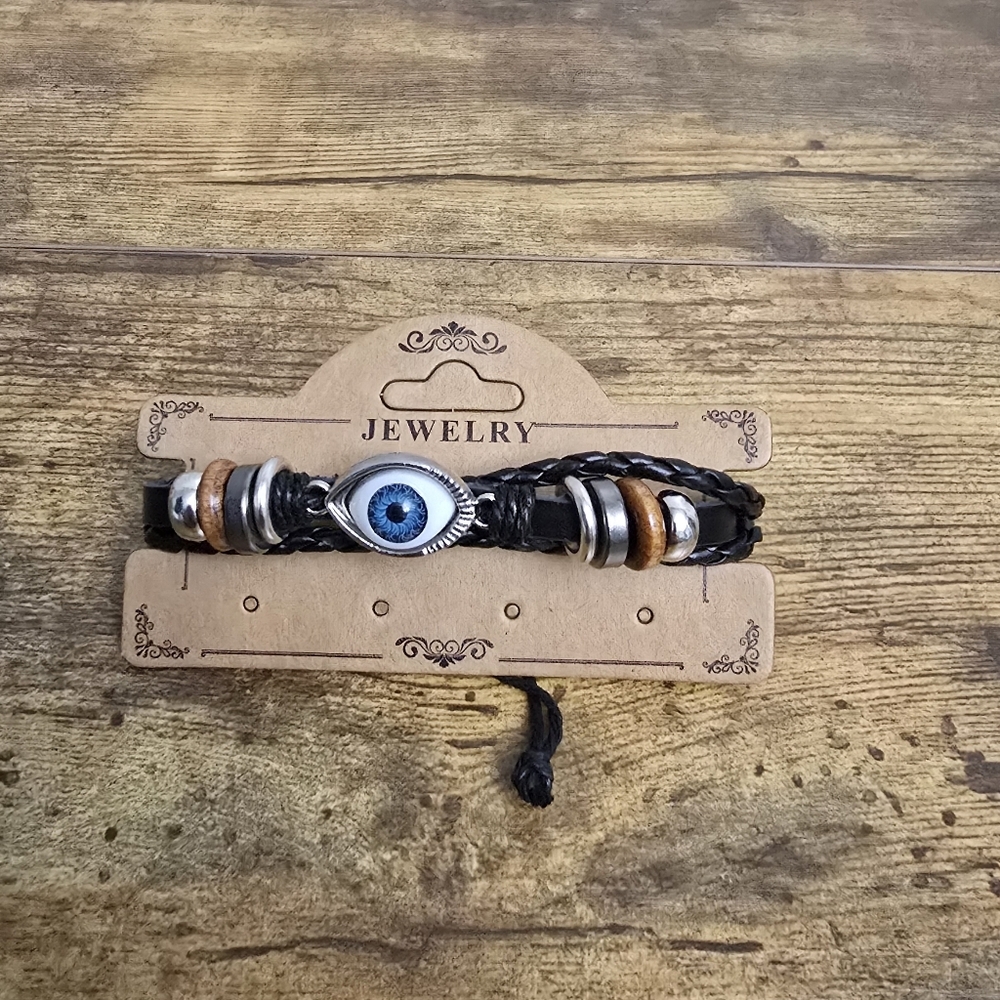 New Black and Brown Evil Eye Adjustable Bracelet